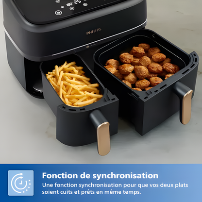 🍟 Airfryer PHILIPS Série 3000 ✨ Grande Capacité 9L avec Double Panier – Cuisson Rapide & Sans Huile 🌱 | Idéal pour Familles & Repas Croquants! 🥘🔥